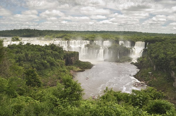 Beautiful photo of the Iguassu Falls, the highest water flow in the world's cataracts, Foz do
