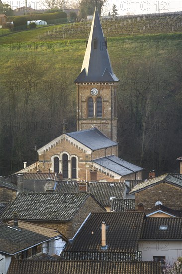 Church of the village of Saint Julien, Beaujolais, France, Europe