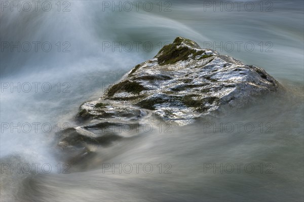Long exposure of rocks in the Ramsauer Ache, Bavaria