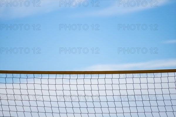 Beach volleyball net at a beach
