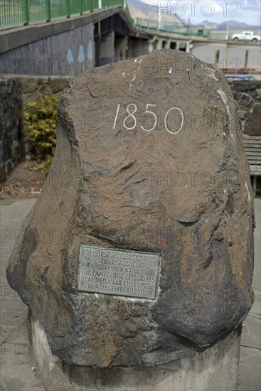 Pilgrim Rock, a monument to the original Canterbury Pilgrims who settled in Christchurch, New
