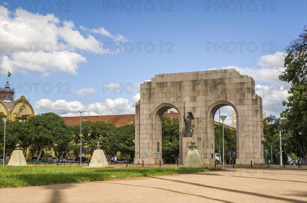 Porto Alegre, Rio Grande do Sul, Brazil, March 29, 2021: Monument to the expeditionary of
