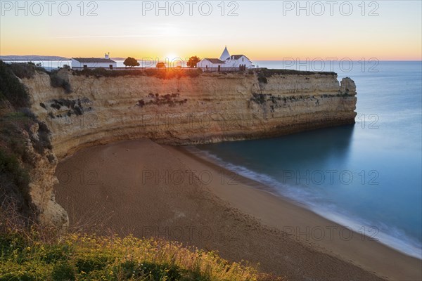 Nossa Senhora da Rocha church in Algarve at sunset, Portugal, Europe
