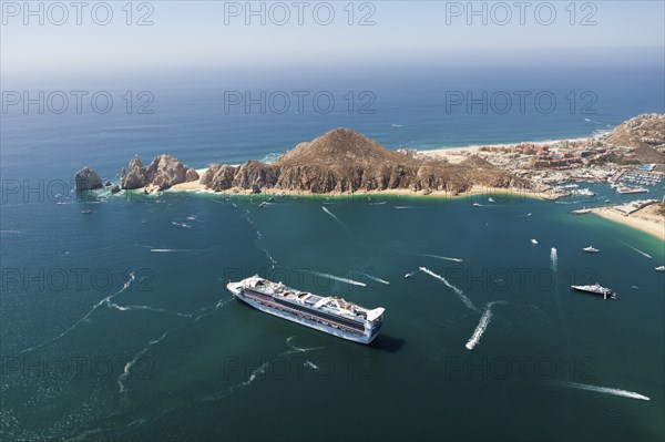 Cruise ship off Cabo San Lucas, Cabo San Lucas, Baja California Sur, Mexico, Central America