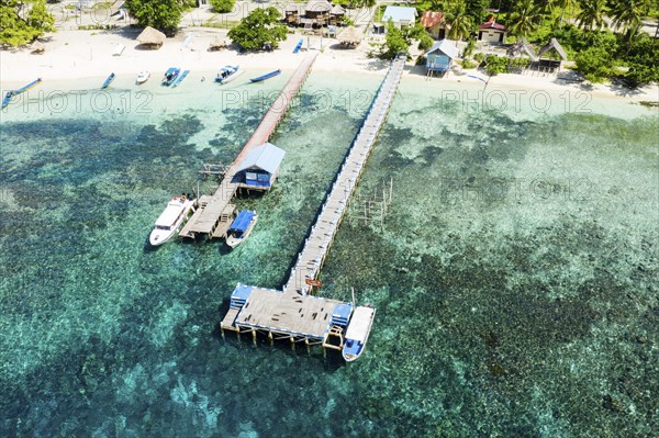 Jetty of Sauwandarek Village, Raja Ampat, West Papua, Indonesia, Asia