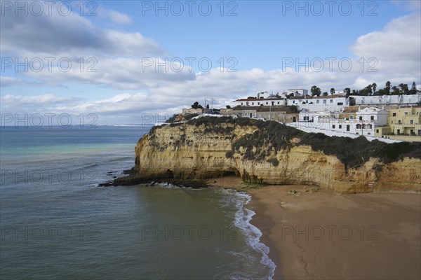Praia do Carvoeiro beach landscape in Algarve, Portugal, Europe