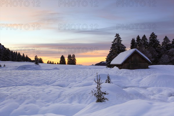 Hut, Alpstein area Alpstein massif, Appenzell, Switzerland,, Europe