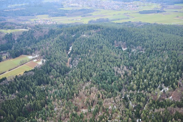Aerial view of the area around Neumarkt in der Oberpfalz, Bavaria, Germany, Europe