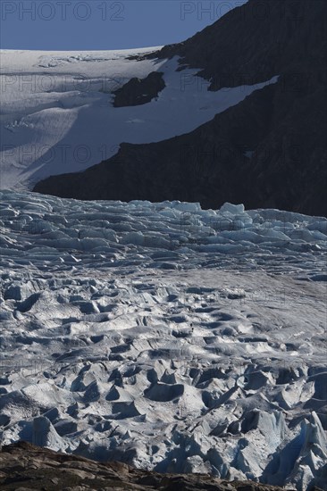 Glacier hike on the Svartisen glacier, Helgeland, Norway, Europe