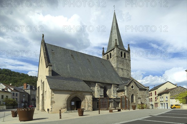 Bort-les-Orgues. Church Saint Germain and Saint Remede, Correze department. Nouvelle Aquitaine.