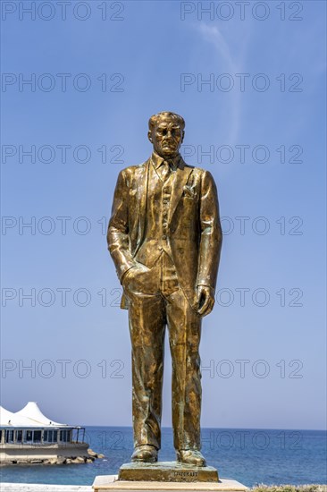 Statue of Kemal Atatürk on the promenade in Kyrenia or Girne, Turkish Republic of Northern Cyprus