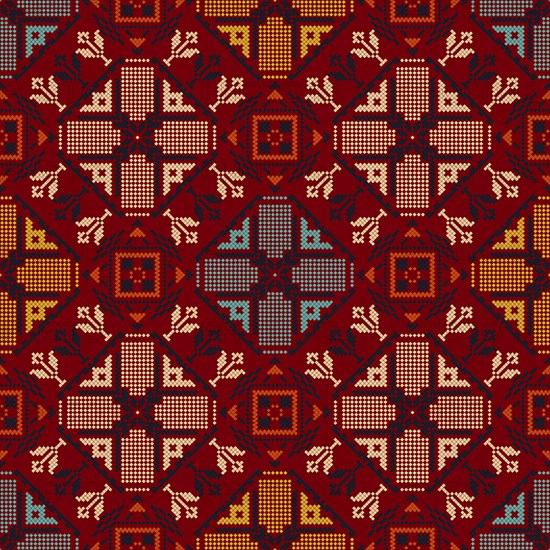 Traditional Latvian embroidery seamless pattern, vector illustration