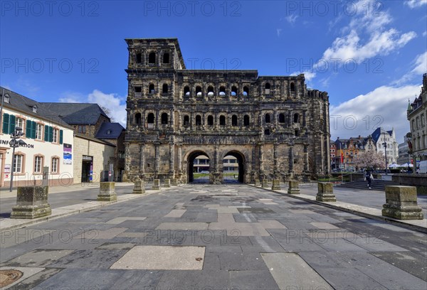 Porta Nigra, Roman city gate, Unesco World Heritage Site, Trier, Rhineland-Palatinate, Germany,