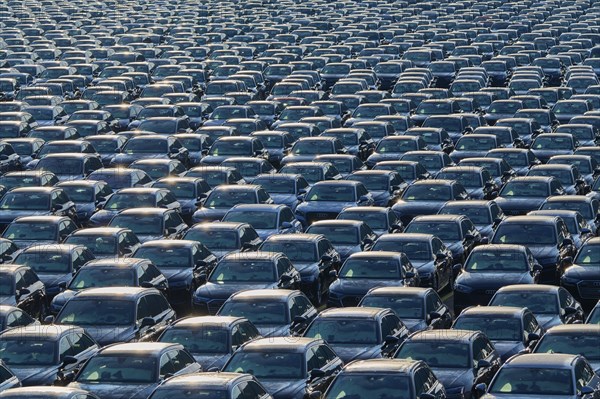 Large number of cars on assembly point, Brand Audi, Germany, Europe
