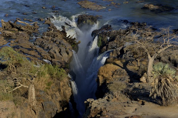Epupa Falls, waterfalls of the Kunene River on the Namibian-Angolan border, Kunene Region, Namibia,