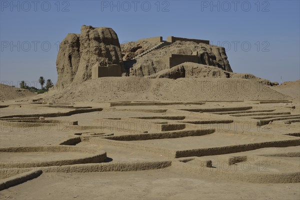 Deffufa, 19-meter-high brick building, ancient city of Kerma, Northern state, Nubia, Nile Valley,