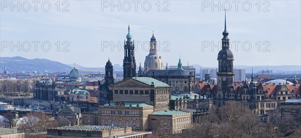 Dresden silhouette View of Dresden's old town from the SZ tower block