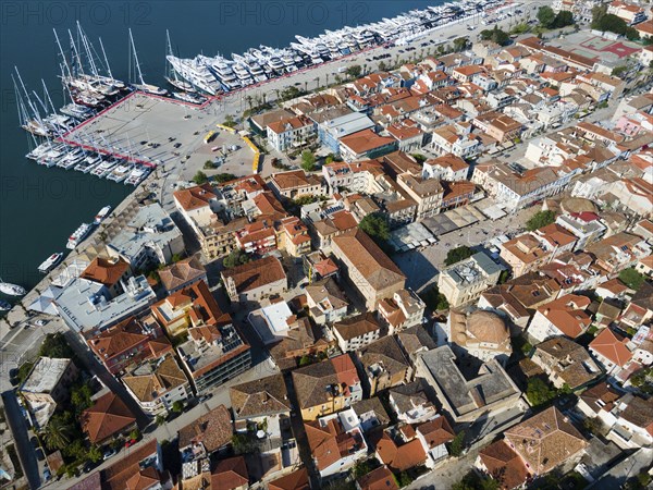Aerial view, Nafplio, Nauplia, Nafplion, Argolis, Argolic Gulf, Peloponnese, Greece, good weather,