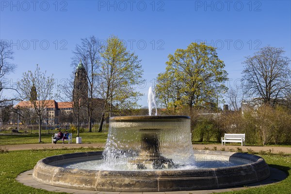 Bürgerwiese and Blüherpark, the courtyard fountain was rebuilt in 2008 according to historical