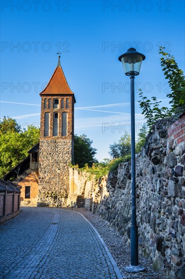 Mäuseturm on city wall, Jüterbog, Brandenburg, Germany, Europe