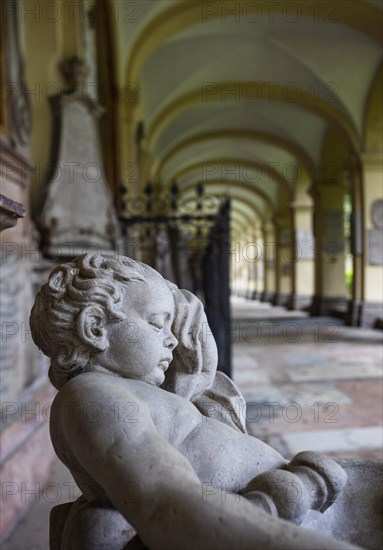 Crypt arcades, grave counters in the arcade of St. Sebastian's Cemetery, Church of St. Peter,
