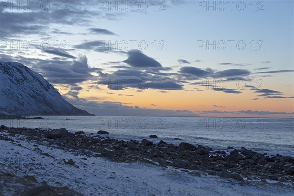 Lofoten coast near Eggum, Lofoten, Norway, Europe