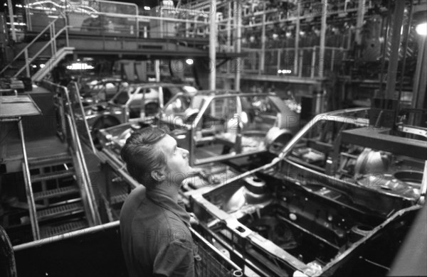 Production of the Golf at the VW plant on 10. 05. 1979 in Wolfsburg, Germany, Europe