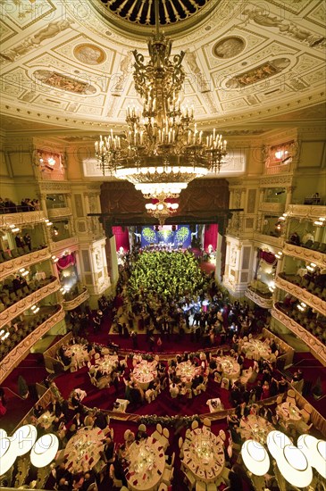 Semperoper Ball in Dresden For the Opera Ball in Dresden, the auditorium and stage of the
