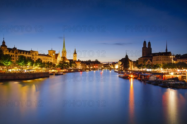 Fraumünster and St. Peter Church, Zurich, Switzerland, Europe