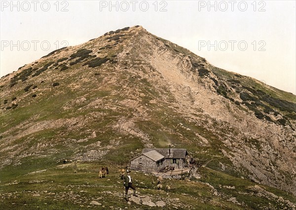 Unterkunftshaus Krottenkopf, the Weilheimer Hütte, Bavaria, Historic, digitally enhanced