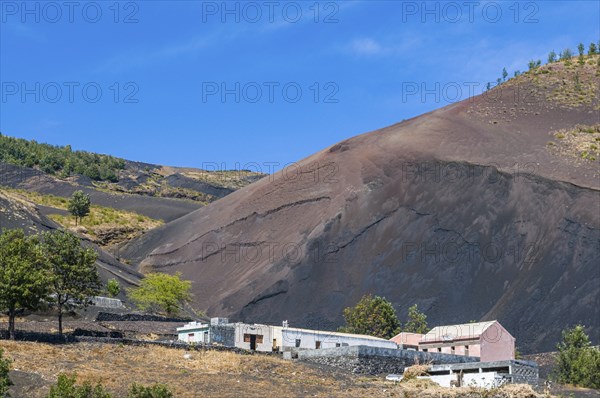 Buildings of a mountain village. Fogo. Cabo Verde. Africa