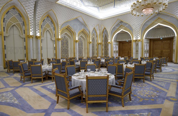 Dining Hall in Qasr Al Watan, Presidential Palace, Interior View, Abu Dhabi City, Emirate of Abu