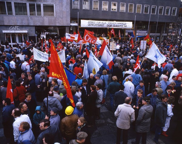 Duisburg. DGB demonstration ca. 1988 Work for All