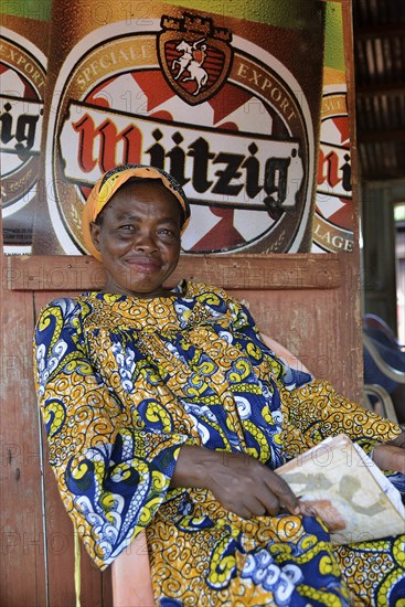 Woman in traditional dress, near Yokadouma, East Region, Cameroon, Africa