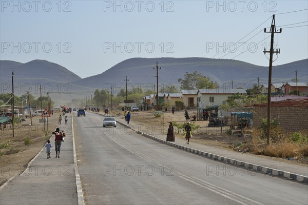 Street scene, Opuwo, Kaokoland, Kunene, Namibia, Africa
