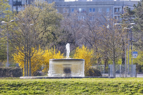 Bürgerwiese and Blüherpark, the courtyard fountain was rebuilt in 2008 according to historical
