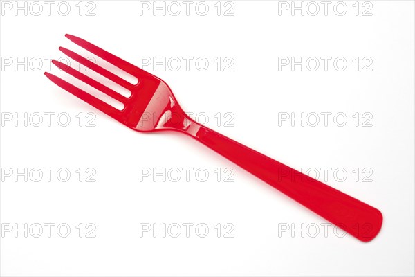 Disposable cutlery, red plastic fork, fork