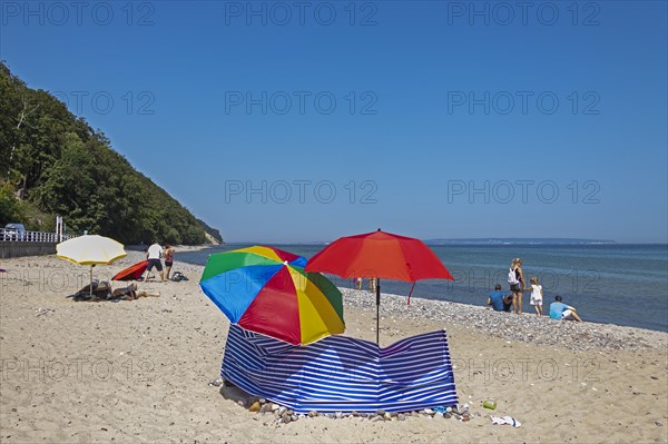 Sunshades, windbreak, beach, Sellin, Rügen Island, Mecklenburg-Western Pomerania, Germany, Europe