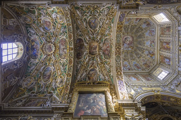 Ceiling vault of the Basilica of Santa Maria Maggiore, Bergamo, Province of Bergamo, Italy, Europe