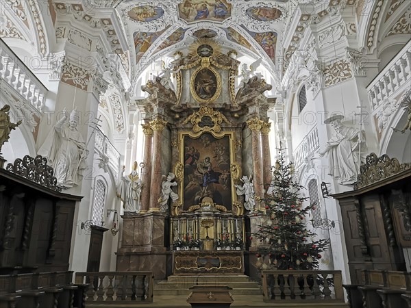 Interior of the collegiate church of Speinshart Monastery, abbey of the Premonstratensian Order,