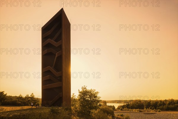 The Rusty Nail, a 30m high observation tower on the Sorno Canal, built of Corten steel. The name