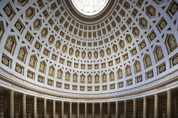 Interior and dome, monument Befreiungshalle Kehlheim, round hall with dome, 45 m high, 29 m