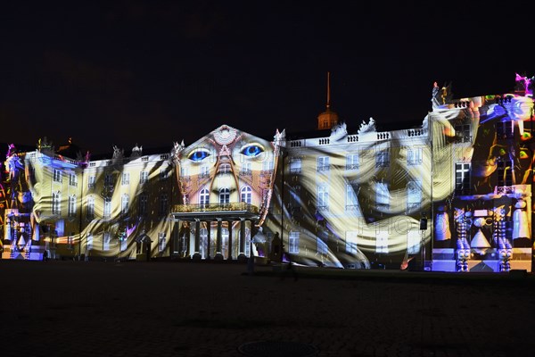 Schlosslichtspiele, Karlsruhe Castle, Karlsruhe, Baden-Württemberg, Germany, Europe