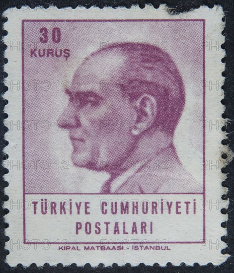 Kemal Atatürk, 1881-1938, founder of modern Turkey and was its first president 1923, 1938. Portrait