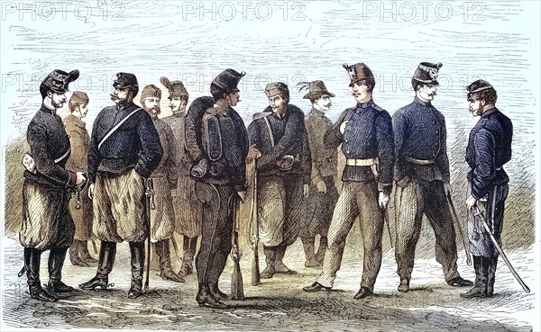 The New Uniforms of the Officers and Soldiers of the Artillery of the Army of Austria in 1869,