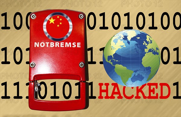 Symbolic image, hacking China, cyber security, cyber attacks worldwide, computer crime, digital IT