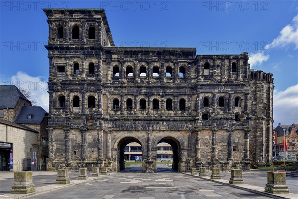 Porta Nigra, Roman city gate, Unesco World Heritage Site, Trier, Rhineland-Palatinate, Germany,