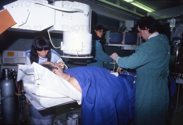 Ruhr. Hospital. Cardiac catheter examination 1981
