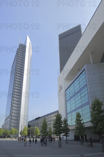 Pollux and Cape Europe, Tower, High-rise, Messe, Bockenheim, Main, Frankfurt, Hesse, Germany,