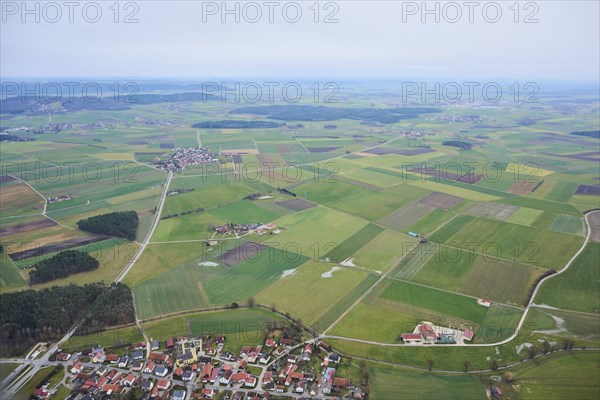 Aerial view of the area around Neumarkt in der Oberpfalz, Bavaria, Germany, Europe